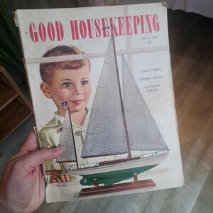 Vintage Good Housekeeping 1947 August Magazine Book 40's Retro Art Deco